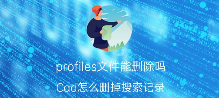 profiles文件能删除吗 Cad怎么删掉搜索记录？